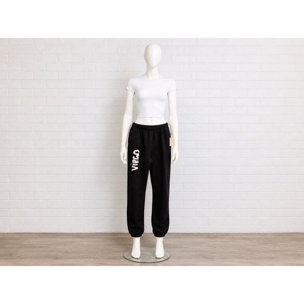 Good American Virgo Sweatpants Women's (3/Large) Black Joggers Zodiac‎ Graphic